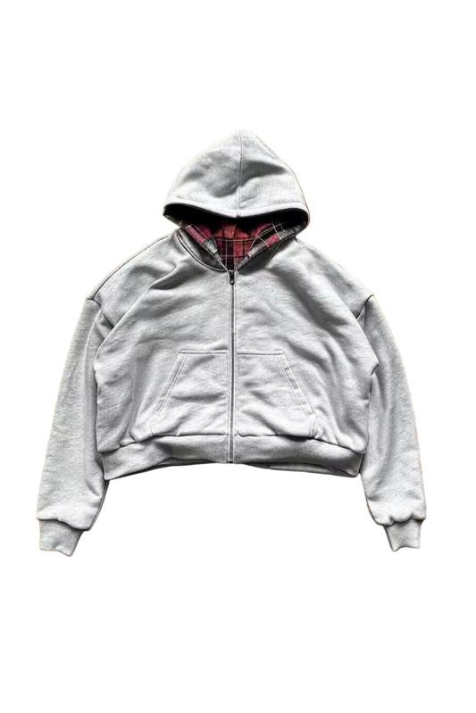 Check Zip Hoodie